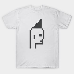 Pixel Art / Cool Mohawk - Black on White / ToolCtypto NFT T-Shirt
